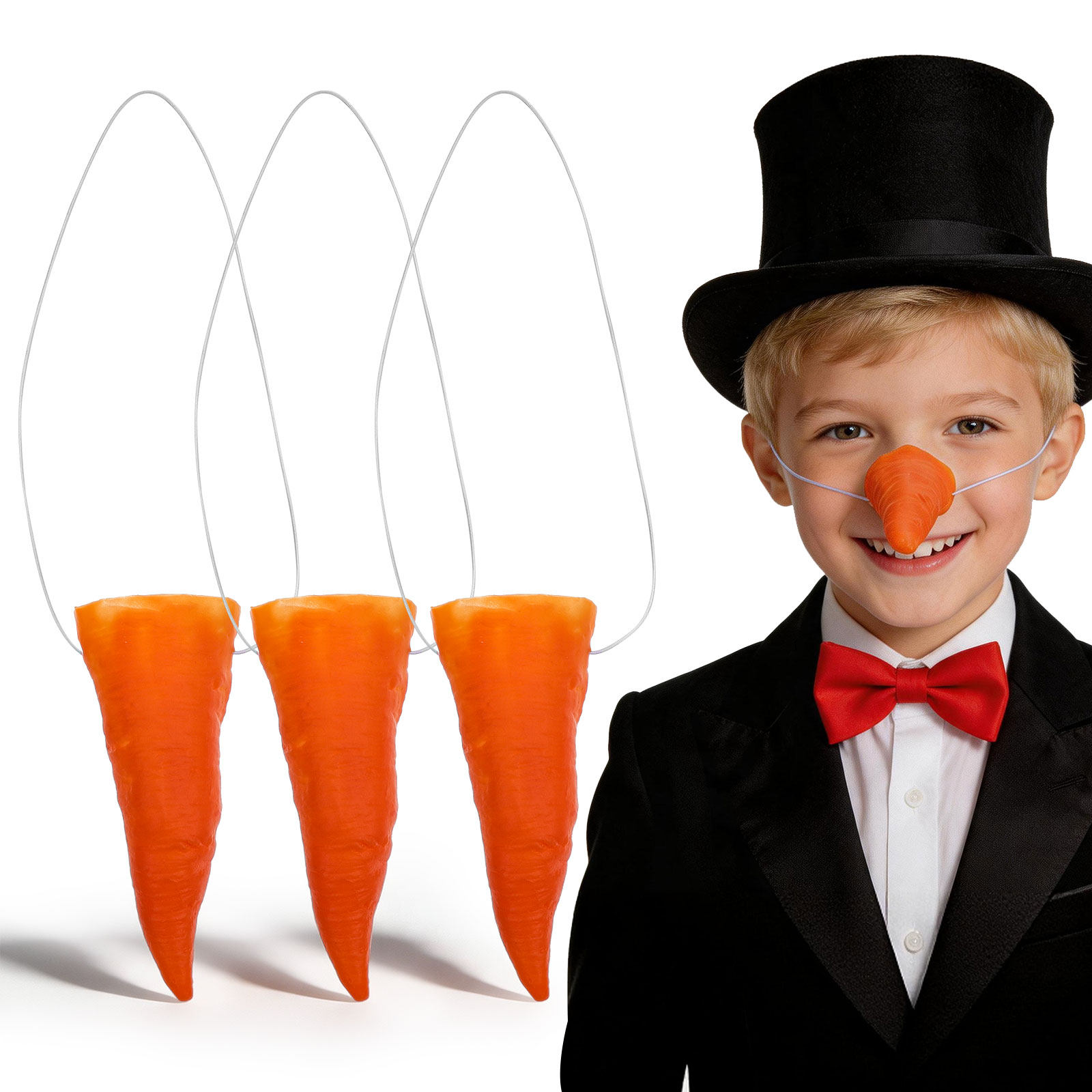 3Pcs Premium Vinyl Carrot Nose - Easy Cosplay Prop recension och pris